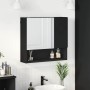 Armario de espejo Negro 59 x 17 x 55 cm Madera contrachapada