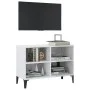 TV-Schrank mit glänzend weißen Metallbeinen 69,5 x 30 x 50 cm von vidaXL, TV-Möbel - Ref: Foro24-805938, Preis: 42,48 €, Raba...