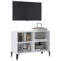 TV-Schrank mit glänzend weißen Metallbeinen 69,5 x 30 x 50 cm von vidaXL, TV-Möbel - Ref: Foro24-805938, Preis: 43,02 €, Raba...