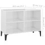 TV-Schrank mit glänzend weißen Metallbeinen 69,5 x 30 x 50 cm von vidaXL, TV-Möbel - Ref: Foro24-805938, Preis: 42,48 €, Raba...