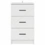 Armario de Noche con cajón Blanco brillante 38 x 38 x 66 cm