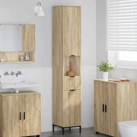Mueble de baño alto con cajón Roble Sonoma 31.5 x 33 x 190 cm