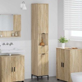 Mueble de baño alto con cajón Roble Sonoma 31.5 x 33 x 190 cm