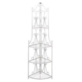 Weißes Eck-Pflanzenregal von vidaXL, Topfständer - Ref: Foro24-40783, Preis: 61,59 €, Rabatt: %