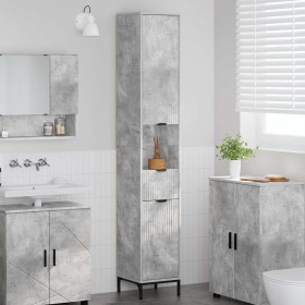 Mueble de baño alto con cajón Gris hormigón 31.5 x 33 x 190 cm