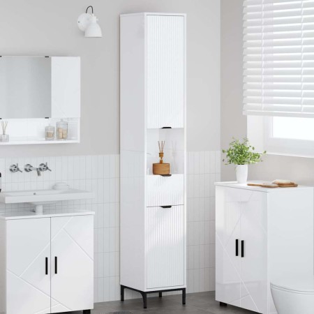 Mueble de baño alto Blanco brillante 31.5 x 33 x 190 cm