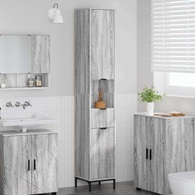 Gabinete de Baño con cajón Gris Sonoma 31,5 x 33 x 190 cm en Tocadores de baño | Comprar online en Foro24