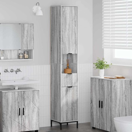 Mueble de baño alto con cajón Gris sonoma 31.5 x 33 x 190 cm