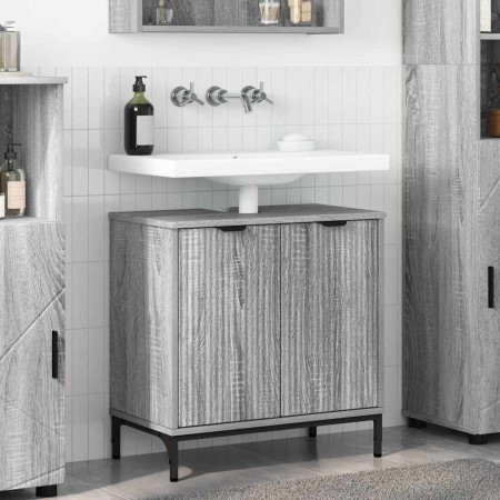 Gabinete de Lavabo para Baño Gris sonoma 60.5 x 33.5 x 61 cm
