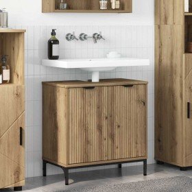 Gabinete de Lavabo para Baño con almacenamiento Roble artesanal en Tocadores de baño | Comprar online en Foro24