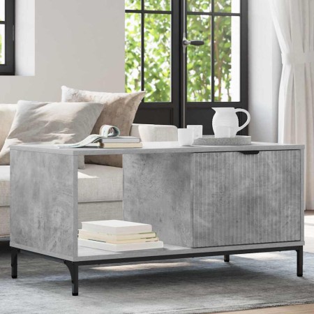 Mesa de Café Gris hormigón 90 x 49 x 46 cm Madera contrachapada