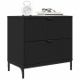 Mesa de Noche Negro 63.5 x 36 x 61 cm Madera contrachapada