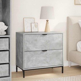 Mesa de Noche con cajón Gris hormigón 63.5 x 36 x 61 cm en Mesitas de noche | Comprar online en Foro24