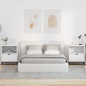 Mesas de noche con cajón 2 pcs Blanco 49 x 36 x 61 cm en Mesitas de noche | Comprar online en Foro24