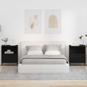 Mesas de noche 2 pcs Negro 49 x 36 x 61 cm Madera contrachapada en Mesitas de noche | Comprar online en Foro24