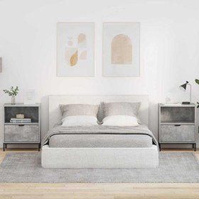 Mesas de noche con cajón 2 pcs Gris hormigón 49 x 36 x 61 cm en Mesitas de noche | Comprar online en Foro24