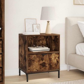 Mesa de Noche con cajón Roble ahumado 49 x 36 x 61 cm