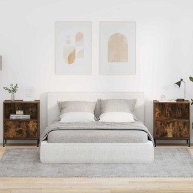 Mesas de noche con cajón 2 pcs Roble ahumado 49 x 36 x 61 cm en Mesitas de noche | Comprar online en Foro24