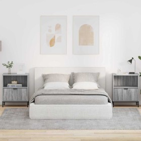 Mesas de noche con cajón 2 pcs Gris sonoma 49 x 36 x 61 cm en Mesitas de noche | Comprar online en Foro24