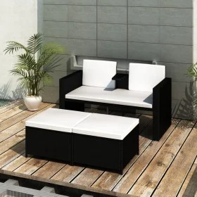 4-piece garden furniture set and black synthetic rattan cushions by vidaXL, Garden sets - Ref: Foro24-40737, Price: 275,42 €,...