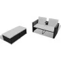 Set muebles de jardín 4 piezas y cojines ratán sintético negro de vidaXL, Conjuntos de jardín - Ref: Foro24-40737, Precio: 27...
