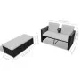 Set muebles de jardín 4 piezas y cojines ratán sintético negro de vidaXL, Conjuntos de jardín - Ref: Foro24-40737, Precio: 27...
