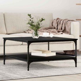 Mesa de Café Roble negro 80 x 80 x 40 cm Madera contrachapada en Mesitas de noche | Comprar online en Foro24