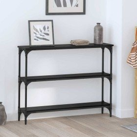 Mesa Consola con estante Roble negro 100 x 22,5 x 75 cm en Mesas auxiliares | Comprar online en Foro24