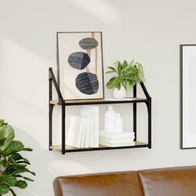 Estante de pared con estante Roble artisan 60 x 21 x 51 cm en Estantes y estanterías | Comprar online en Foro24