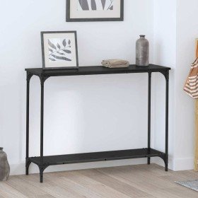 Mesa Consola con estante Roble negro 101 x 30.5 x 75 cm en Mesas auxiliares | Comprar online en Foro24