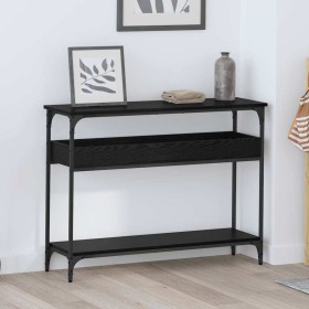 Mesa Consola Roble negro 100 x 29 x 75 cm Madera contrachapada