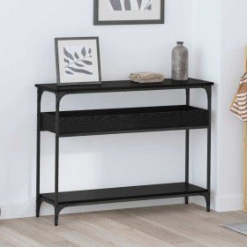 Mesa Consola Roble negro 100 x 29 x 75 cm Madera contrachapada en Mesas auxiliares | Comprar online en Foro24
