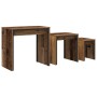 Mesa de Café Nido 3 pcs Madera vieja 60 x 35 x 56 cm
