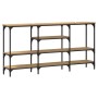 Mesa Consola con estante Roble artisan 160 x 29 x 80 cm