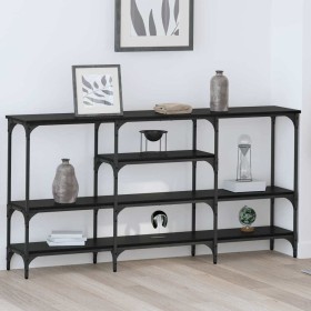 Mesa Consola Roble negro 160 x 29 x 80 cm Madera contrachapada en Mesas auxiliares | Comprar online en Foro24