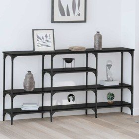 Mesa Consola Roble negro 160 x 29 x 80 cm Madera contrachapada en Mesas auxiliares | Comprar online en Foro24