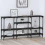 Mesa Consola Roble negro 160 x 29 x 80 cm Madera contrachapada en Mesas auxiliares | Comprar online en Foro24