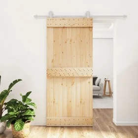 Sliding door with solid pine wood hardware 90x210 cm by vidaXL, Doors - Ref: Foro24-3203089, Price: 204,01 €, Discount: %