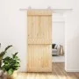 Schiebetür mit Beschlägen aus massivem Kiefernholz, 85 x 210 cm von vidaXL, Türen - Ref: Foro24-3203088, Preis: 183,33 €, Rab...
