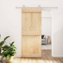 Schiebetür mit Beschlägen aus massivem Kiefernholz, 85 x 210 cm von vidaXL, Türen - Ref: Foro24-3203088, Preis: 168,61 €, Rab...