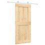 Puerta corredera con herrajes madera maciza de pino 90x210 cm de vidaXL, Puertas - Ref: Foro24-3203093, Precio: 202,93 €, Des...