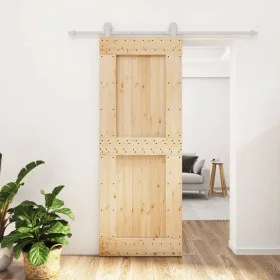 Puerta corredera con herrajes madera maciza de pino 80x210 cm von vidaXL, Türen - Ref: Foro24-3203091, Preis: 209,22 €, Rabat...