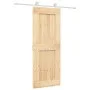 Puerta corredera con herrajes madera maciza de pino 80x210 cm de vidaXL, Puertas - Ref: Foro24-3203091, Precio: 212,85 €, Des...