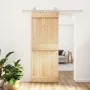 Puerta corredera con herrajes madera maciza de pino 80x210 cm de vidaXL, Puertas - Ref: Foro24-3203087, Precio: 185,21 €, Des...