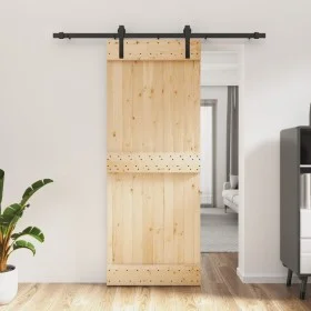 Sliding door with solid pine wood fittings 80x210 cm by vidaXL, Doors - Ref: Foro24-3202972, Price: 155,06 €, Discount: %