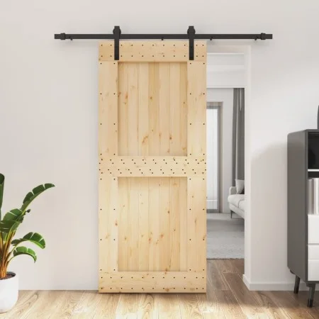 Sliding door with solid pine wood fittings 90x210 cm by vidaXL, Doors - Ref: Foro24-3202978, Price: 186,51 €, Discount: %