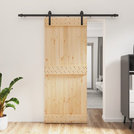 Sliding door with solid pine wood hardware 85x210 cm by vidaXL, Doors - Ref: Foro24-3202988, Price: 155,73 €, Discount: %