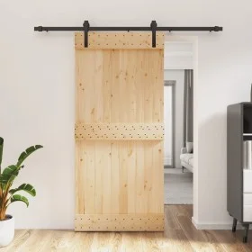 Puerta corredera con herrajes madera maciza de pino 95x210 cm von vidaXL, Türen - Ref: Foro24-3202990, Preis: 169,11 €, Rabat...