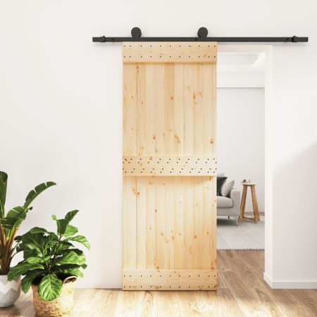 Puerta corredera con herrajes madera maciza de pino 80x210 cm von vidaXL, Türen - Ref: Foro24-3203047, Preis: 158,30 €, Rabat...