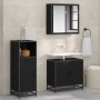 Gabinete de Baño con puerta Roble negro 35 x 37.5 x 100 cm